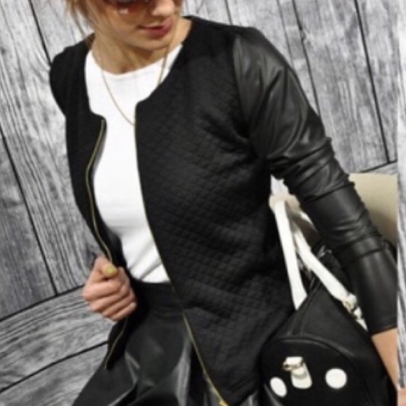 Black Pleather jacket. Lightweight. Size small. - Picture 3 of 3