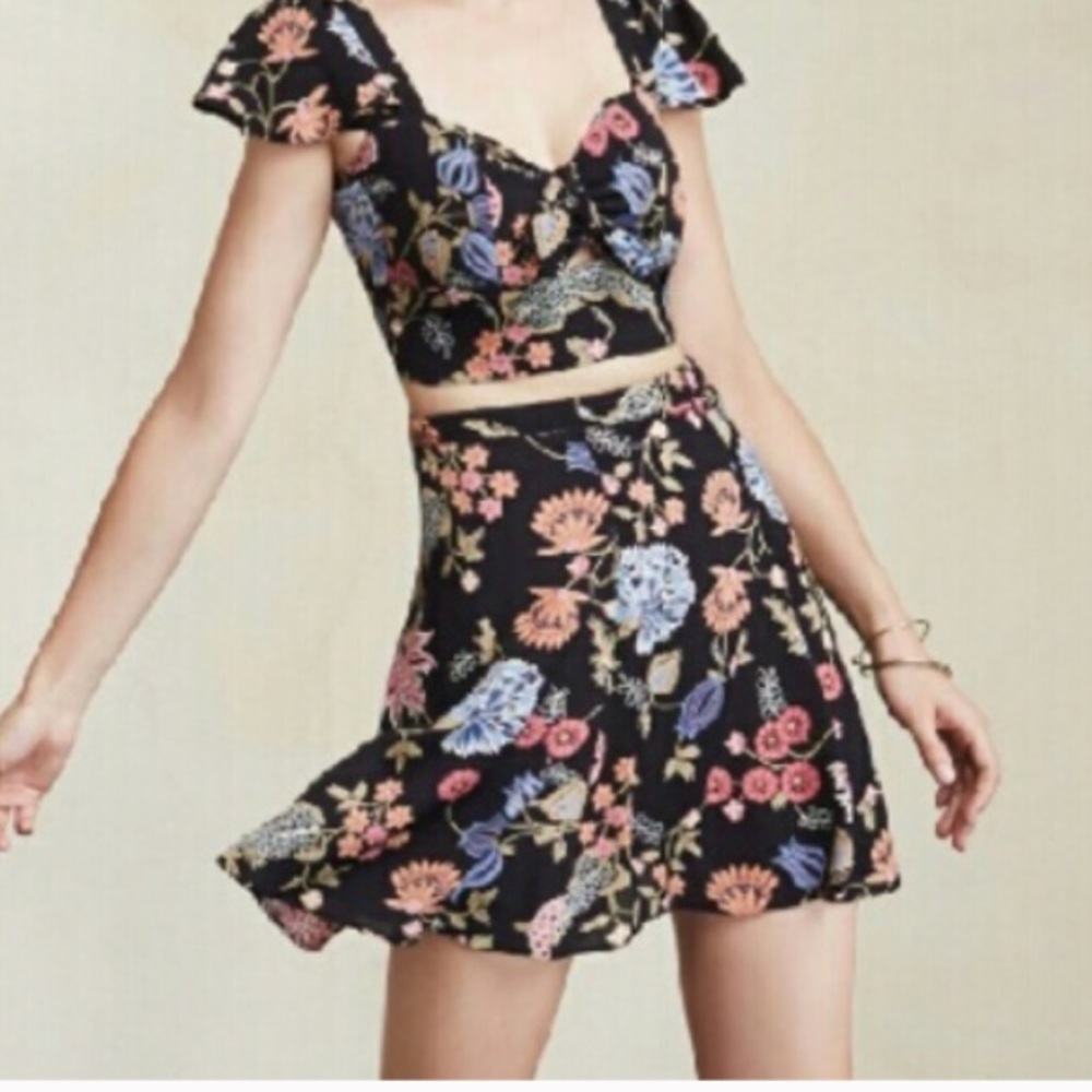 Reformation floral two piece set NEVER WORN