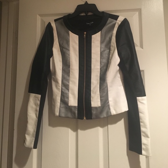 Colorblock Faux Leather Jacket - Picture 1 of 2