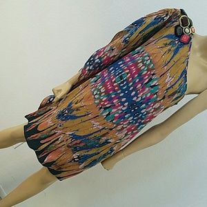 Sz 10 colorful one shoulder summer dress.