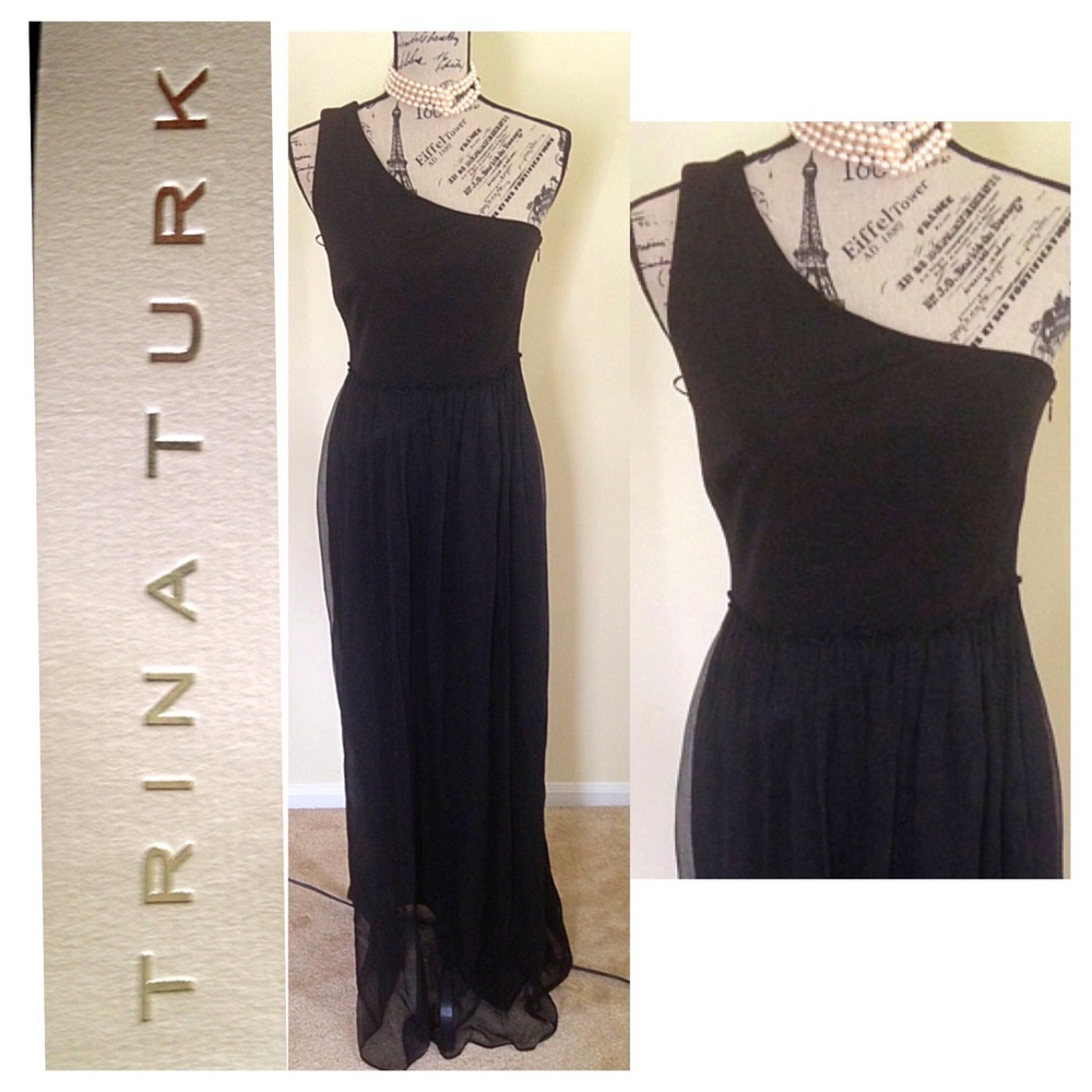 Trina Turk Silk one Shoulder Dress