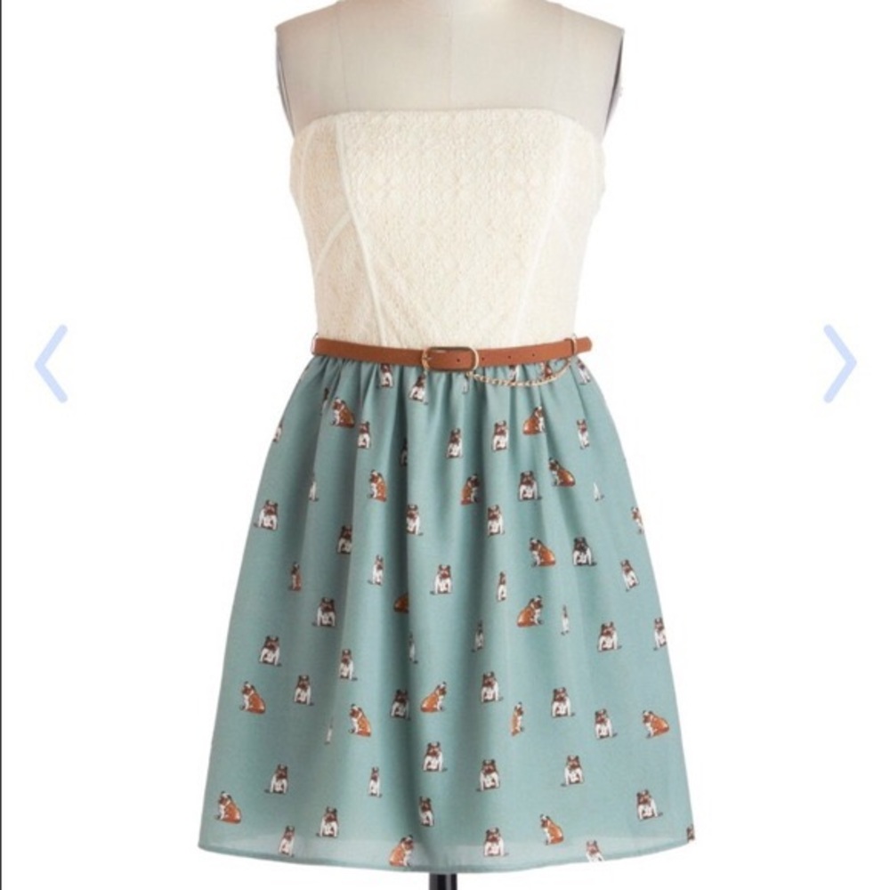 Pup Rally bulldog print dress