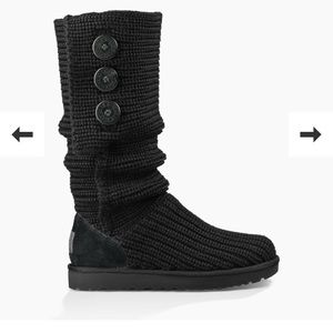 Black knit ugg boots