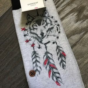 NWT Howl Wolf Stance Socks Grey