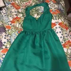Green Jacquard Party Dress