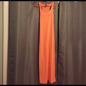 H&M Coral Orange Racerback Maxi dress