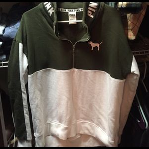 victoria secret pink half zip