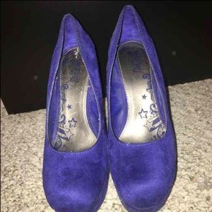 Purple wedges worn twice! Like new!
