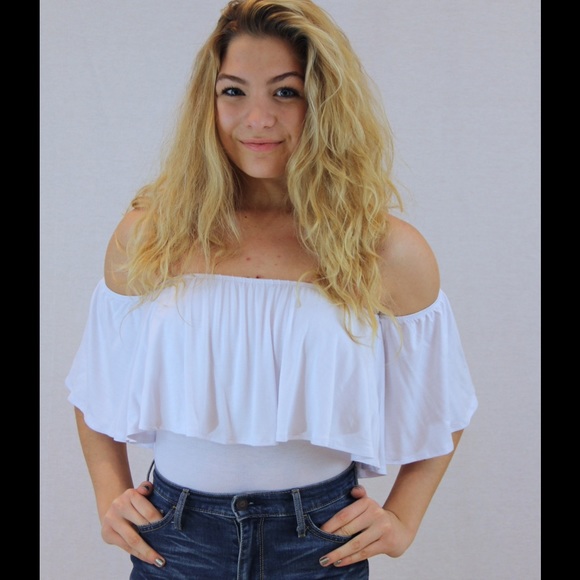 White Ruffle Bodysuit - Picture 2 of 2