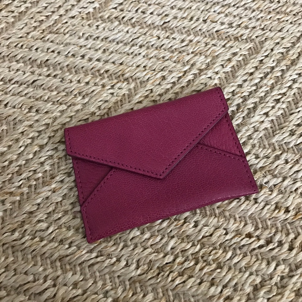 Pink leather card case