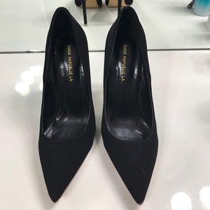 5" Black Suede Heels