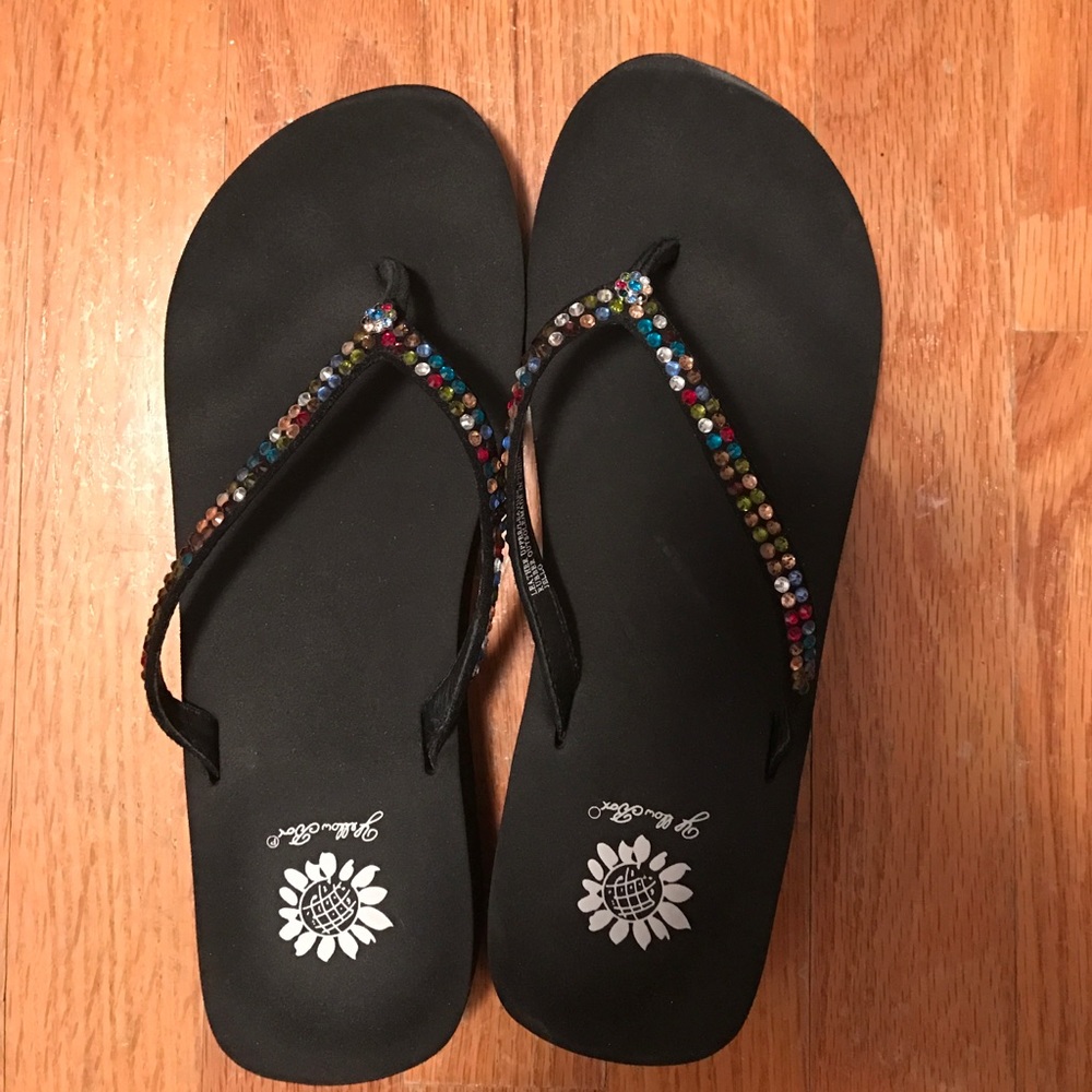 Yellow Box flip flops