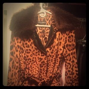 Dolce & Gabbana velvet leopard overcoat