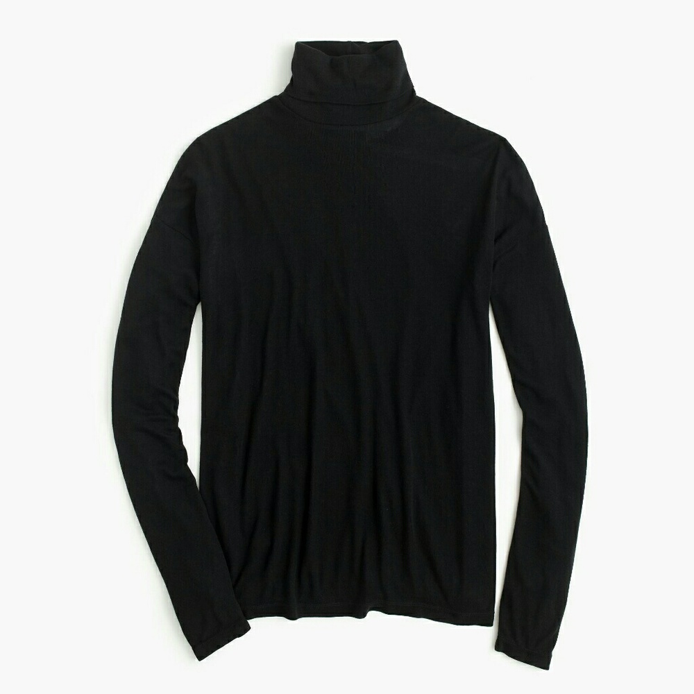 Brand-new, Black J Crew Cashmere-Blend Turtleneck