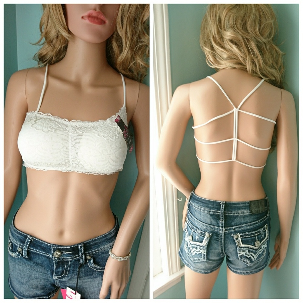Sexy White Lace Crop Tops Bra Tube Top