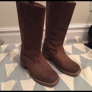 Brown western style riding boots