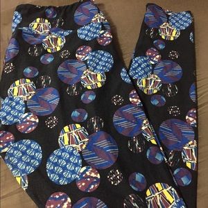TC LuLaRoe leggings - navy w/patterned circles