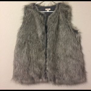 Gray faux fur vest from Target