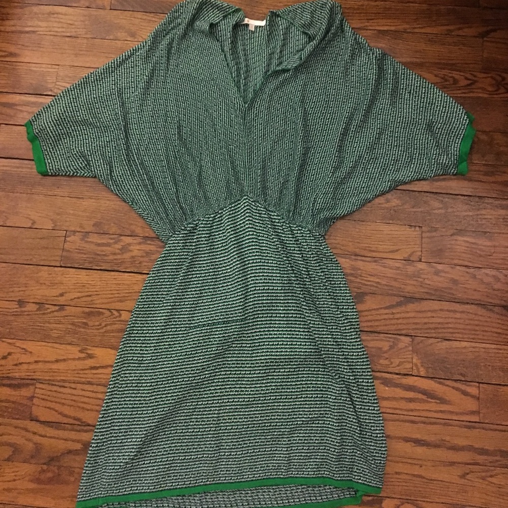 Maje Frodon Batwing Green Pattern Dress sz 1