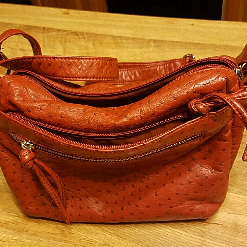 Handbag Burnt orange soft leather 10 in x 8 in x 4