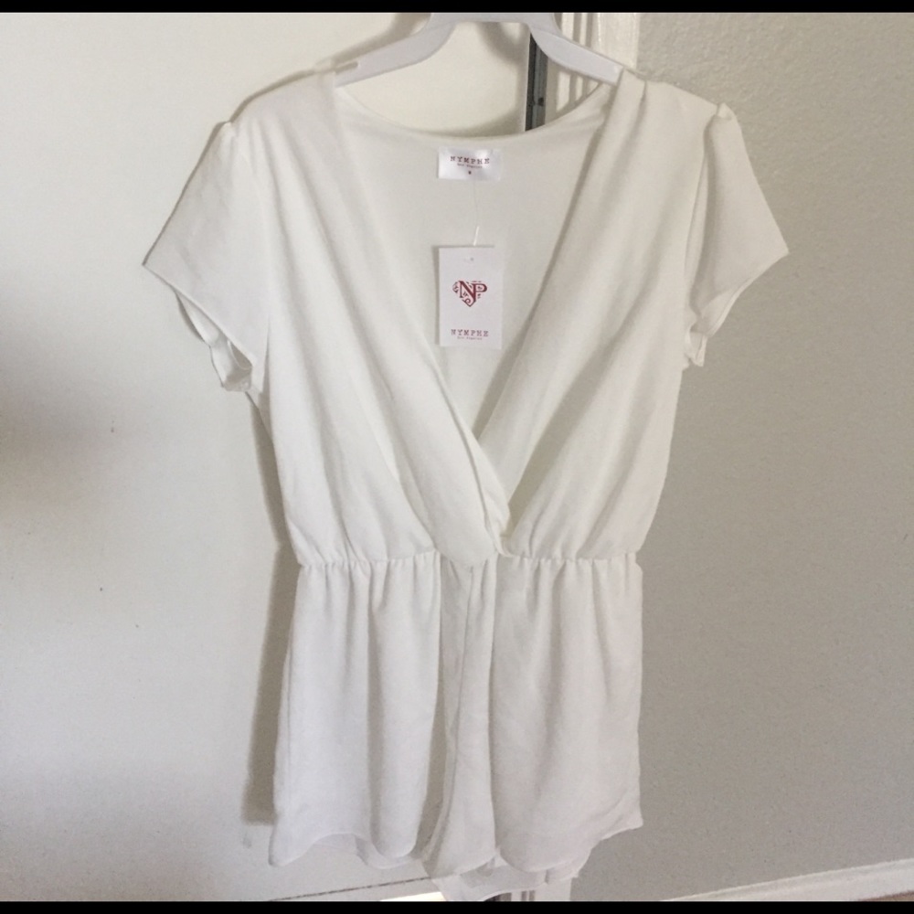 White short sleeve romper