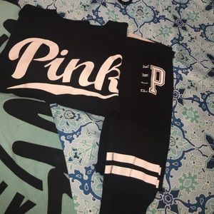 Black and white pink Victoria's Secret sweatsuit