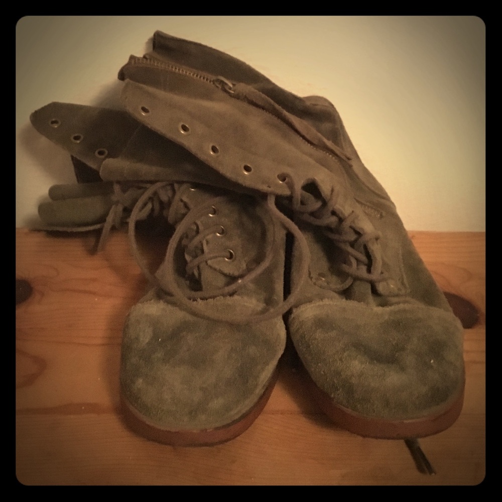 Aldo Green Suede Boots