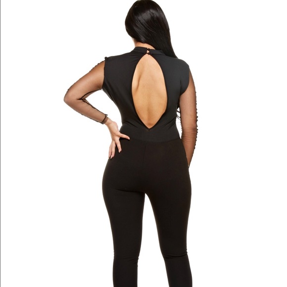 LAST ONE Rated 5⭐️ New Mesh Rhinestone Jumpsuit! - Picture 4 of 8