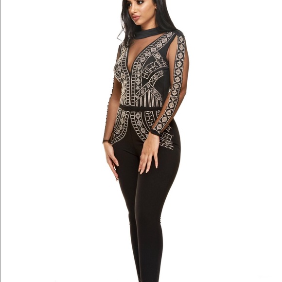 LAST ONE Rated 5⭐️ New Mesh Rhinestone Jumpsuit! - Picture 5 of 8