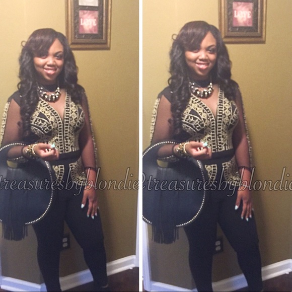 LAST ONE Rated 5⭐️ New Mesh Rhinestone Jumpsuit! - Picture 2 of 8