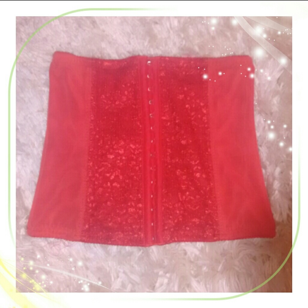 Waist Cincher Corset for Working Out in Red