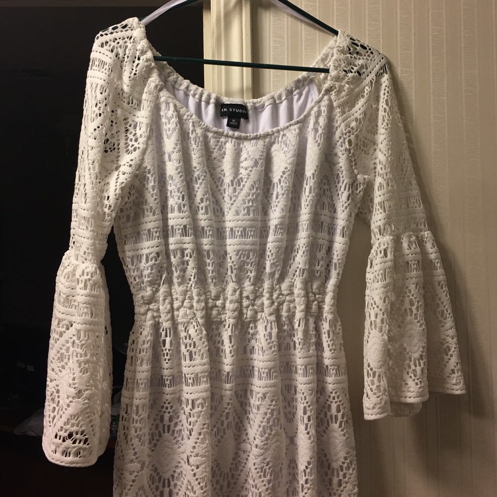 Crochet white dress