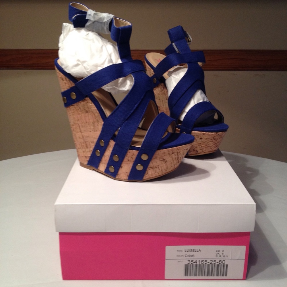 Blue Canvas Wedge