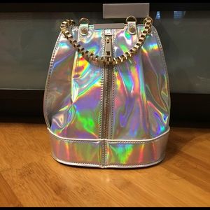 Holographic satchel purse