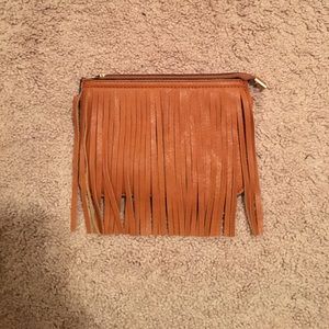 Small brown leather purse