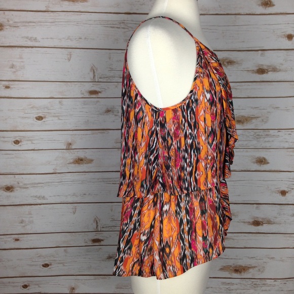 (Gianni Bini) Sleeveless Bar-Neck Ruffle Blouse - Picture 4 of 4