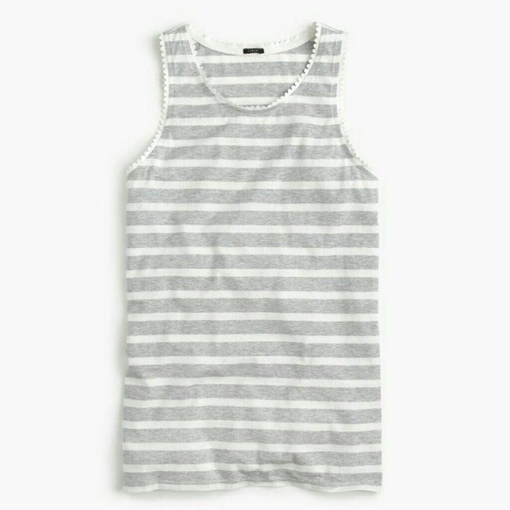 New w/ tags - J Crew Scalloped Tank top in Grey
