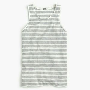 New w/ tags - J Crew Scalloped Tank top in Grey