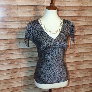 Express Black and White silk top