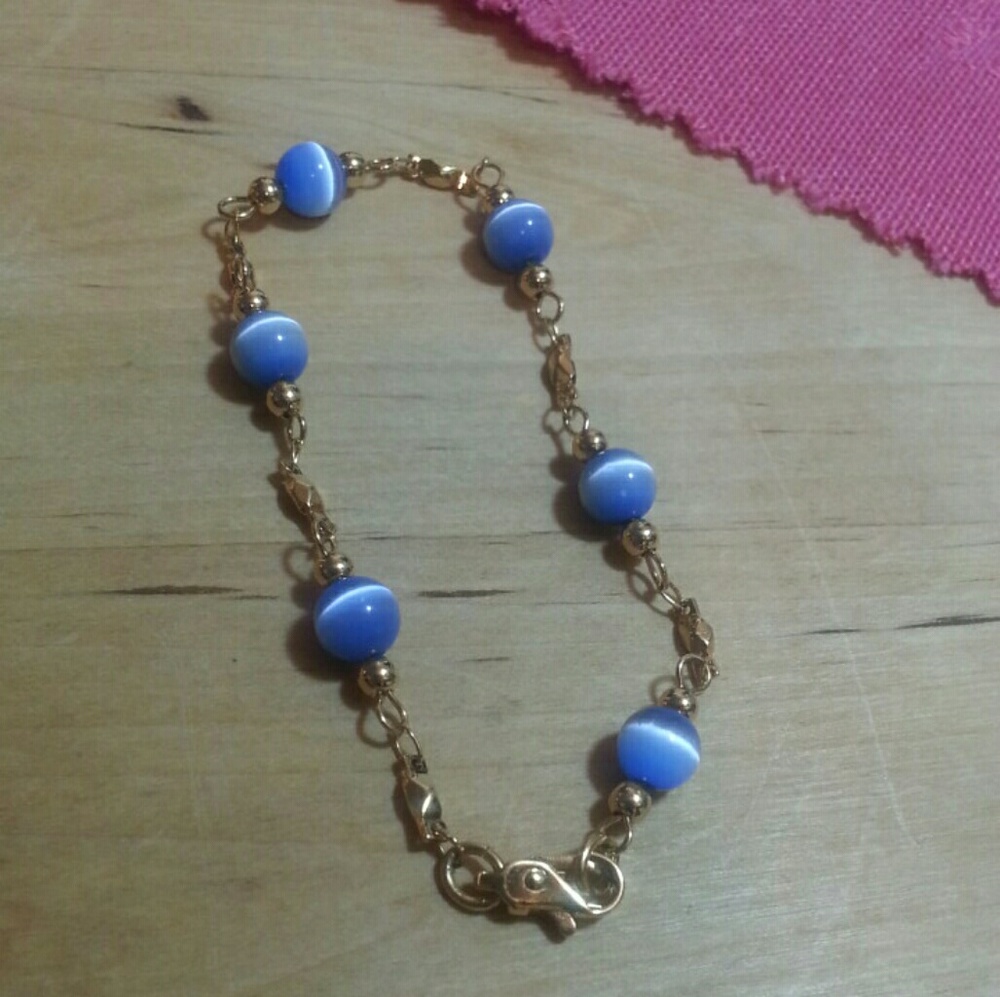 Blue Moonstone bead bracelet