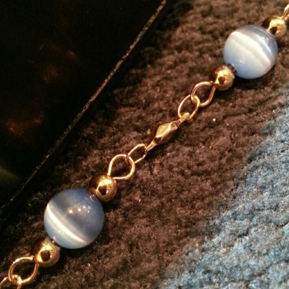 Blue Moonstone bead bracelet - Picture 3 of 3