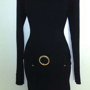 Black turtle neck dress