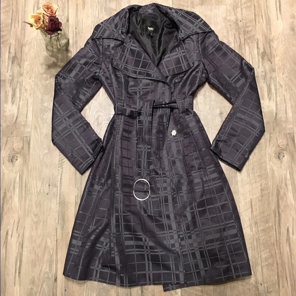 Mossimo dark navy blue and gray rain coat