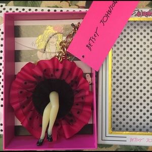 Betsy Johnson can can girl dangle fushia Never use