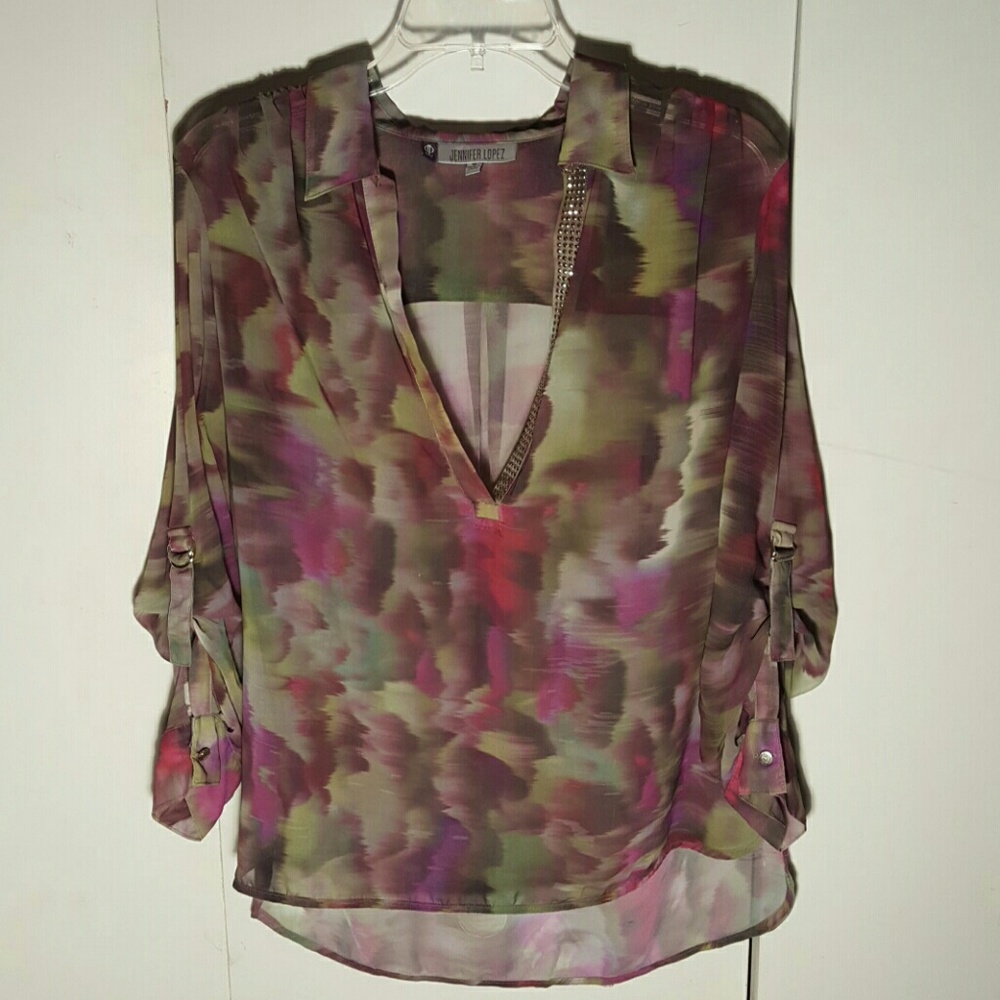 Jennifer Lopez multi colored blouse