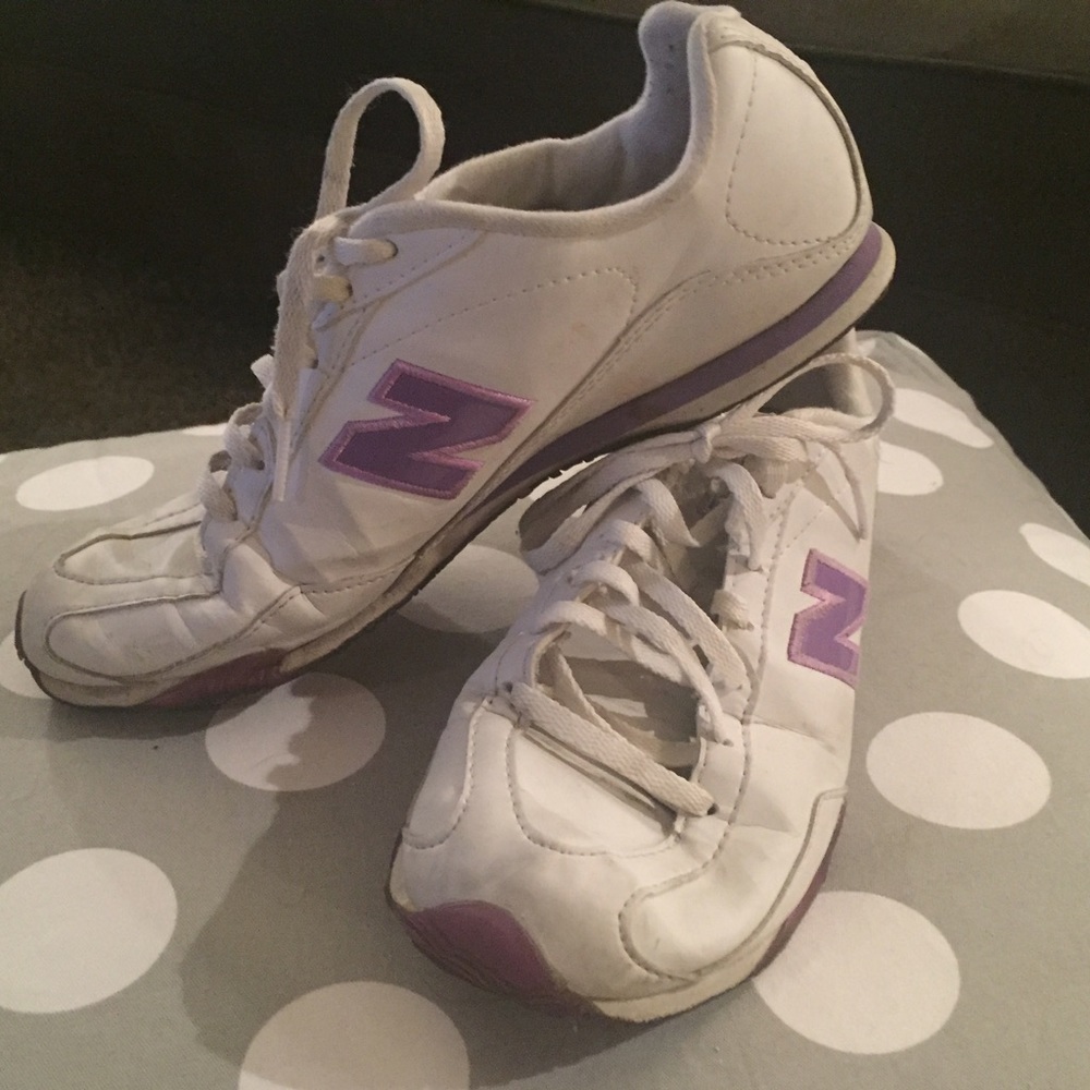 New Balance White/Purple 442 Sneakers