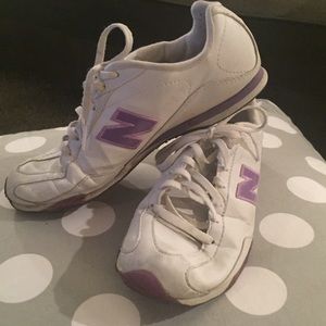 New Balance White/Purple 442 Sneakers