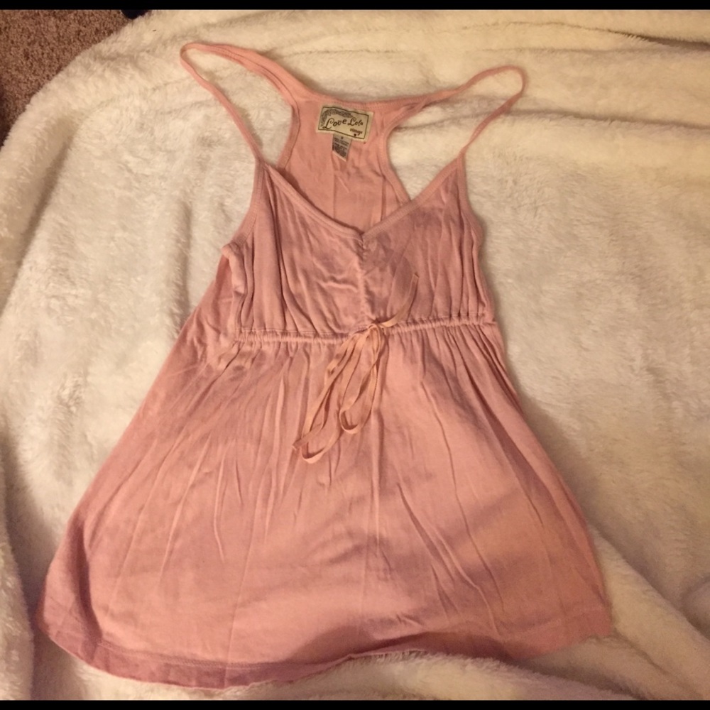Size small racerback tank. Love Lola. Light pink.