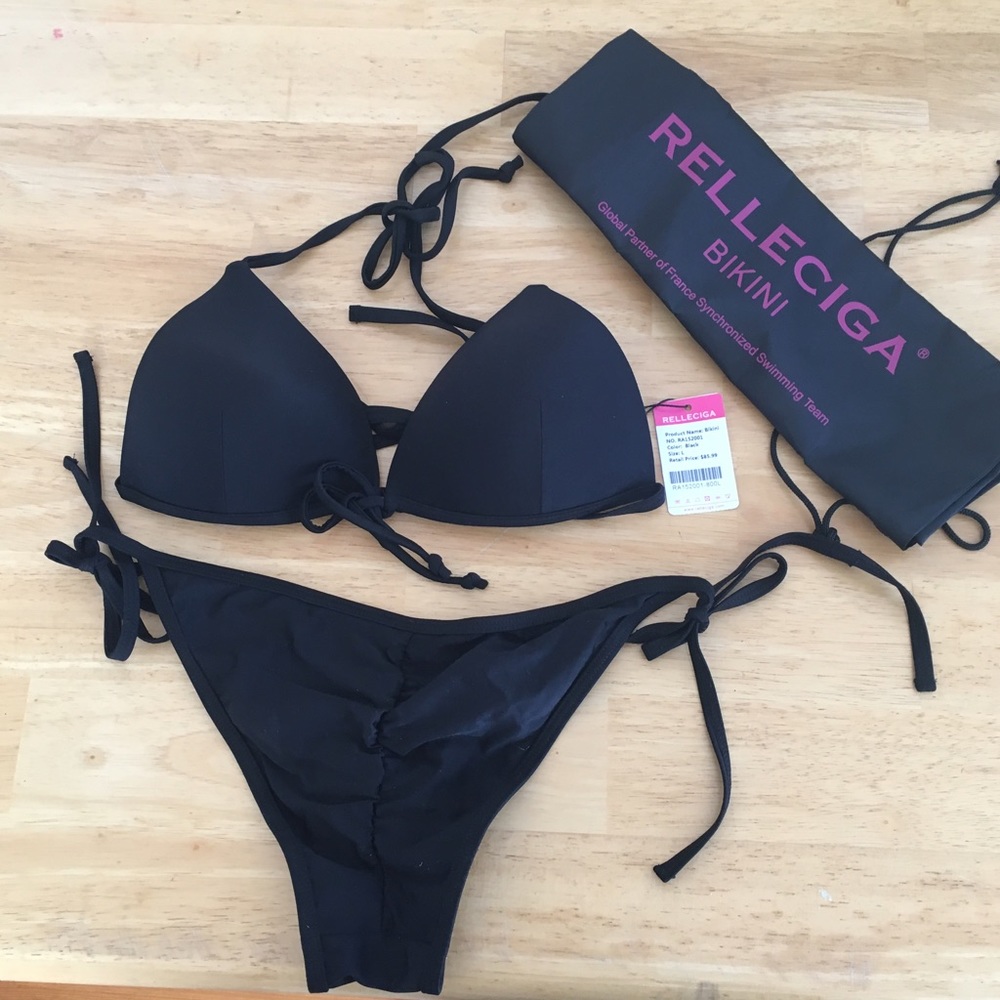 NWT Black Relleciga Brazilian Cut Bikini