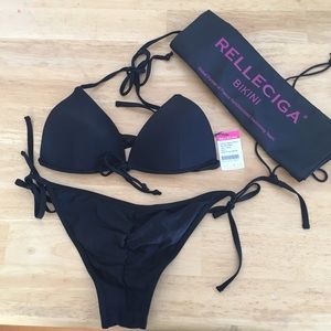 NWT Black Relleciga Brazilian Cut Bikini